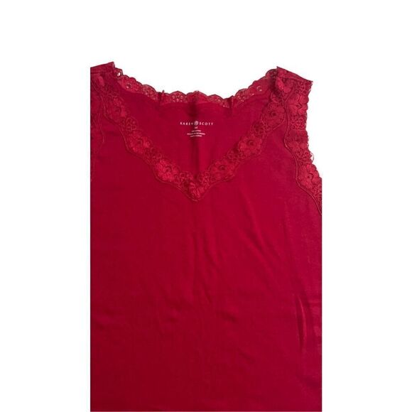Karen Scott Lace-Patch V-Neck Tank top size M - Picture 5 of 7